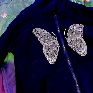 Medium navy zip up sweater